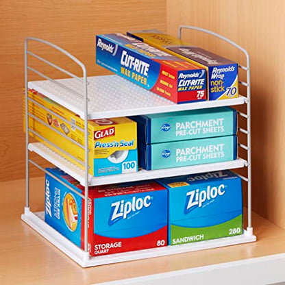 YouCopia UpSpace Cabinet Box Organizer, Adjustable Kitchen and Pantry Shelf for Plastic Wrap and Foil Storage, Extra Large, White (Pack of 6) - size: Large Classic (Pack of 6)