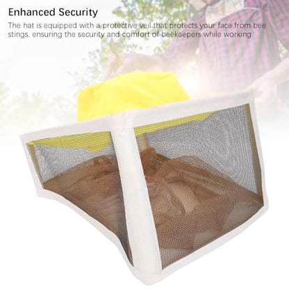 Haofy Beekeeping Hat with Veil Steel Yarn Square Brim Foldable Bee Hat with High Visibility Veil Outdoor Professional Protector Fishing Studies Bee Keeping Supplies