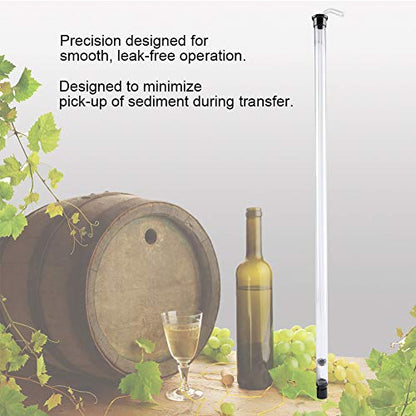 Auto Siphon, Beer Wine Siphon,Siphon Racking Cane, Beer Wine Transfer, Wine Making Kit, 64cm Auto Siphon Racking Cane for Beer Wine Bucket Carboy Bottle with Tubing Plastic