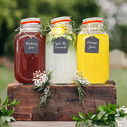 1 Gallon Square Glass Storage Jars with Airtight Lids, 2 Pack Large Glass Pickle Jars for Fermenting, Clear Glass Canister for Flour, Cookie, Candy, Kombucha, Sun tea(Extra Labels and Gasket) - size: Small