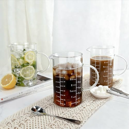 1000ml/4 Cup Measuring Cup,Glass Measuring Cup with Handle,Measuring Pitcher for Kitchen,Baking,Cooking,Restaurant