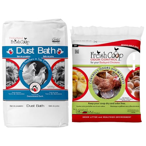 Progressive Planet Fresh Coop 20lb Odor Control + 20lb Dust Bath Bundle - Natural Coop Care for a Fresher Flock - Ammonia Neutralizer & Feather Conditioning Dust Bath - OMRI Listed, Safe for Poultry - size: Coop Care Bag Bundle