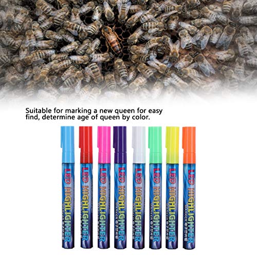 Ymiko Marking Pen 8Pcs Beekeeper Bee Pens Plastic Paint Marker for Beekeeping Accessories Tools Compatible with Management