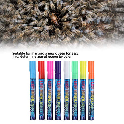 8Pcs Beekeeper Marking Pens Beekeeping Supplies Beekeeping Tools Beekeeper Accessories with 8 Colors for Queen Bee Marking Easy to Apply