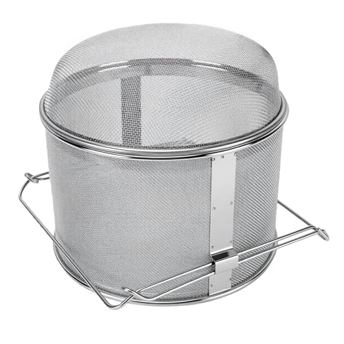 GOTOTOP Stainless Steel Honey Strainer Double Sieve Full Mesh Filter Raised Height for Honey Harvesting Beekeeping Equipment Home Kitchen and Small Scale Apiary