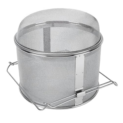 GOTOTOP Stainless Steel Honey Strainer Double Sieve Full Mesh Filter Raised Height for Honey Harvesting Beekeeping Equipment Home Kitchen and Small Scale Apiary
