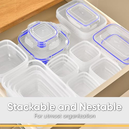 Superio Large Plastic Food Storage Container with airtight Lid for Pantry, Fridge- 10 Cup, 80 Oz- BPA Free, Leakproof Sealed Container- Microwave, Dishwasher and Freezer Safe (Clear) - color: Clear
