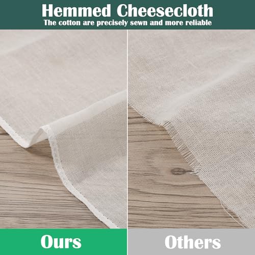 Reginary 48 Pcs 24 x 24 Inches Cheese Cloths Bulk, Grade 100, Hemmed Reusable Cheesecloth Bag for Straining Unbleached Cotton Muslin Cloth for Cheese Making, Cooking, Baking, Juicing, Butter, Turkey - size: 24 x 24 Inches