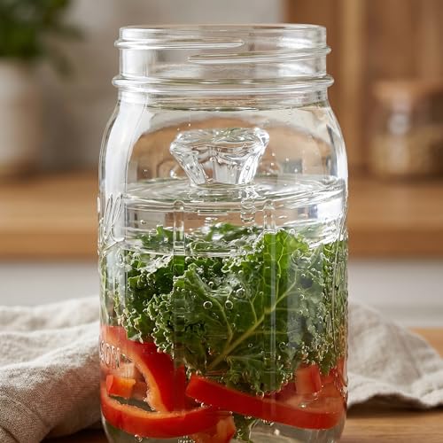 Okllen 9 Pack Glass Fermentation Glass Weights for Large Wide Mouth Mason Jars Easy Grip Handle, Dishwasher Safe