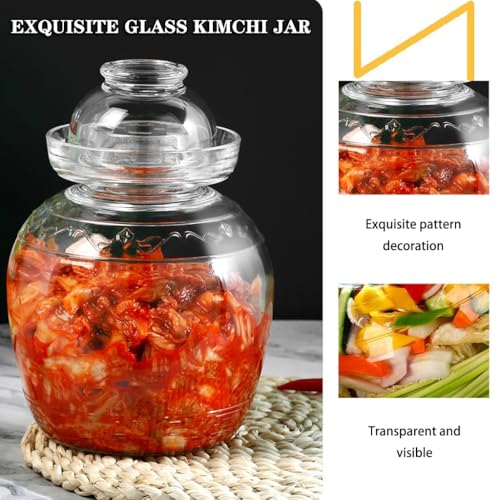 Fermentation Crock 4 Capacity Options Pickle Jar, Transparent And Visible Glass Kimchi Jar, Water Seal Fermenting Jars, Mushrooms/cauliflower(2.5kg) - size: 2.5kg