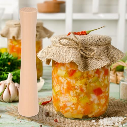 12" Sauerkraut Pounder Natural Beech Wood Smasher for Fermentation Crocks and Mason Jars Cabbage Sauerkraut Pounder, Fermenting Food Tool Packer Stomper