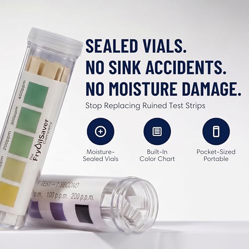 Restaurant Sanitizer Test Kit Combo, 10 x Vial of 100 Strips Each QR5 Quat Sanitizer 0-400PPM & Chlorine Test Strip 0-200PPM Testing Kit for Food Service, Bar & Restaurants Supplies by FryOilSaver Co.