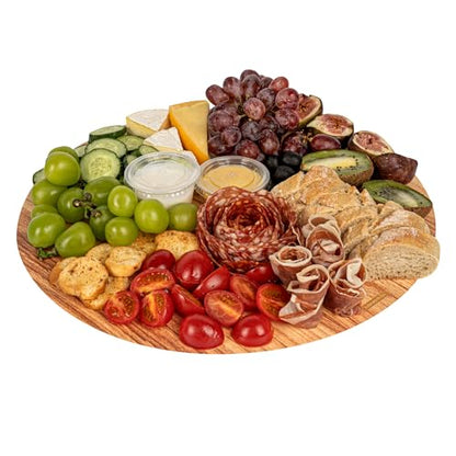 Cater Tek 13.8 Inch Charcuterie Boards, 10 Faux Wood Cheese Boards - Round, Stackable, Paper Cardboard Charcuterie Boards, Disposable, For Serving At Catered Events - Restaurantware - color: Natural, size: 13 3/4"