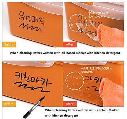 Monami Kitchen Marker Black 2 pcs Erasable with Dishwashing Liquid