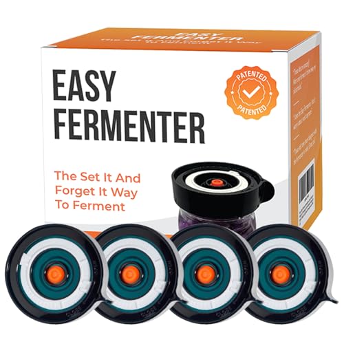 Fermentation Lids Kit, Mason Jar Airlock Lid, Fermenting Lids for Wide Mouth Mason Jars, Kimchi, Pickle, and Sauerkraut Fermentation, Pack of 4 - color: Blue