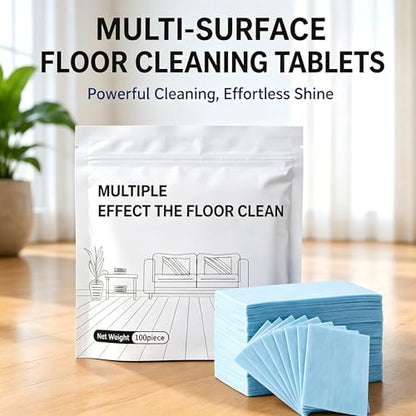 Multi-surface Floor Cleaning Tablets, 100 PCS Floor Cleaning Tablets for Hardwood Tile Laminate and Marble, Concentrated Floor Cleaner Tablets for Mop Bucket