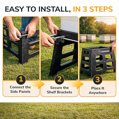 SunVara Bee Hive Stand 10 Frame for Beekeeper Hive Stands Beehive Stand Bee Keeper Hive Stand Beekeeping Frame Rest Ideal for Beehive Support Hive Stands for 10 Frame Hives - size: Pack of 1
