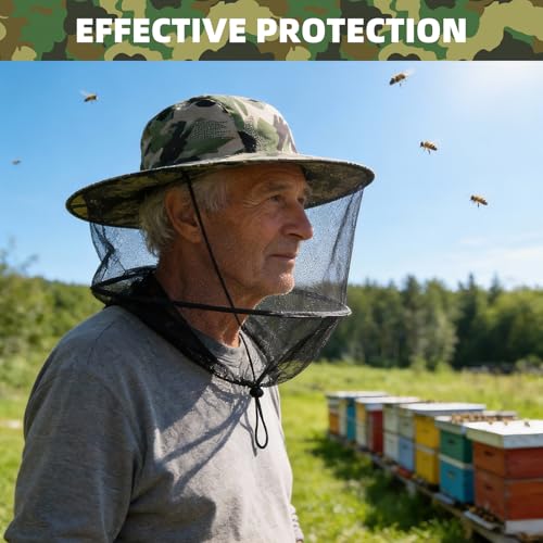 1 Pcs Bee Keeper Hat, A Beekeeping Hat Featuring a Breathable Veil and Drawstring Design, Equipped with a Honey Scraper for Beekeeping Protection and Honey Harvesting