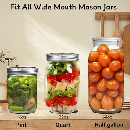 Eleganttime Fermentation Glass Weights with Easy Grip Grooved Handles Heavy Fermenting Lids Kit For Wide Mouth Mason Jar (Glass Weight-4Pcs)