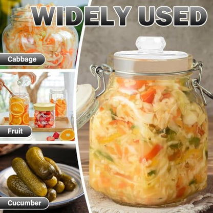 12Pcs Glass Fermentation Weights Kit for Beginners with Easy Grip Handle Transparent Pickle Glass Weights for Wide Mouth Mason Jars Pickles (Style 3) - color: Style 3