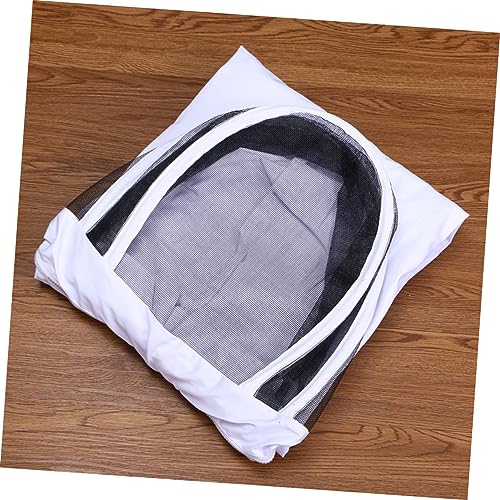 POPETPOP Hooded Beekeeping Suit for Full Body Protection Elasticized Cuffs Ankles XXL Size White