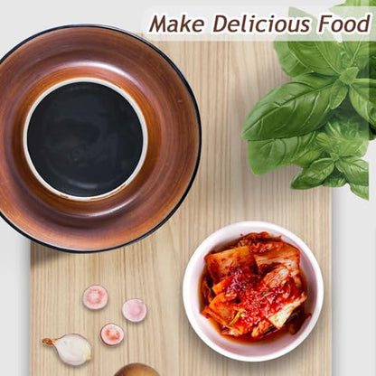 Traditional Chinese Porcelain Pickle Jar, Ceramic Fermenting Jar with Water Seal Airlock Lid, Turnip Kimchi Sauerkraut Fermentation Crock Pickling Pot(5kg, BlueA) - color: Bluea, size: 5kg