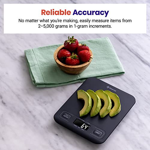Etekcity Food Kitchen Scale, Digital Mechanical Weighing Scale,Grams and Ounces for Weight Loss, Baking, Cooking, Keto and Meal Prep,Packages, Liquids, Jewelry, LCD Display, Medium, Black - color: Midnight Black