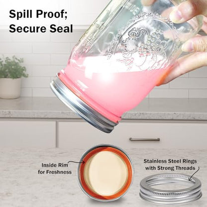 Ball Wide Mouth Mason Jars 32 oz. (6 Pack) - Quart Size Jars with Airtight Lids and Bands for Canning, Fermenting, Pickling, Meal Prep or DIY Decors and Projects Bundled with Peaknip Jar Opener