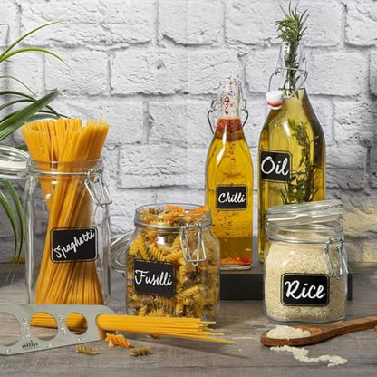 Bormioli Rocco Swing Chalkboard 33.75 oz. Square Swing-Top Bottle with Airtight Seal and Metal Clamp for Drinks, Juices, Wine, or Dressings, Single Bottle - size: 3.2 Ounces