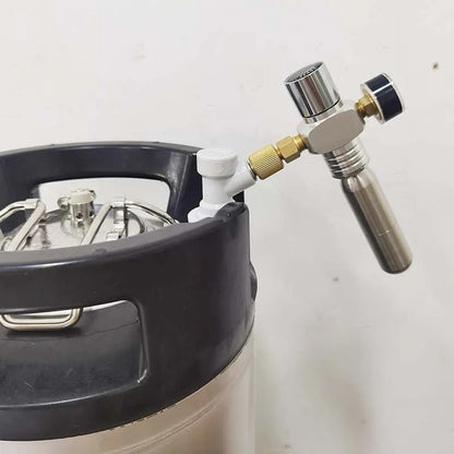 Home Brew Equipment Kegging Tools Refillable Co2 Cartridge 3/8-24UNF Thread Co2 Dispensing Accessory for Cocktails, Seltzers, Carbonated Growlers Beer Keg (Refill Adapter Cga320)