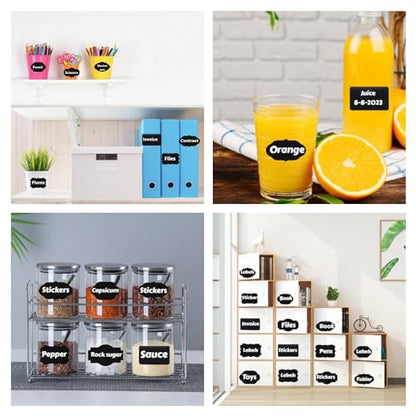 Assorted Black Chalkboard Labels, 60x40mm, for Storage Bins, Containers, and Pantry Organization (Chalkboard Labels 600Pcs 3X5cm Black) - size: 600 PCS, 3x5cm