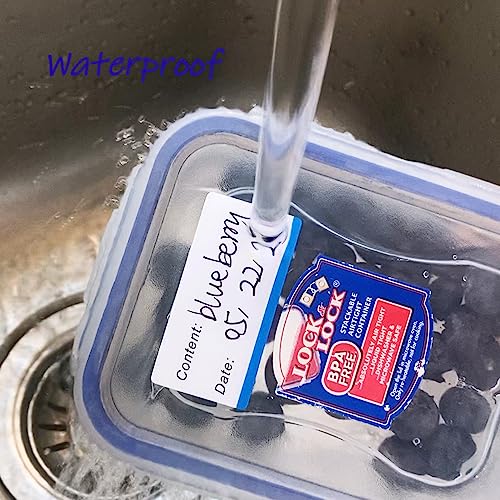 300pcs Removable Freezer Labels, 1 x 2 Inch Food Labels to Write on Food Storage Stickers Date Label, Waterproof Oil Resistant Canning Labels Jar Labels Freezer Paper Label, Clean Leaves No Residue - color: Multicolor, 1'' X 2''
