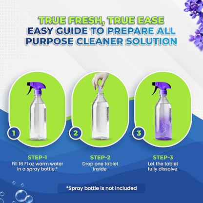 True Fresh All Purpose Cleaner Refill Tablets (24 Count) – Makes 384 fl oz, Effortless Cleaning Power For Multisurface Cleaning - Removes Tough Grimes, Stains and Acts as Degreaser