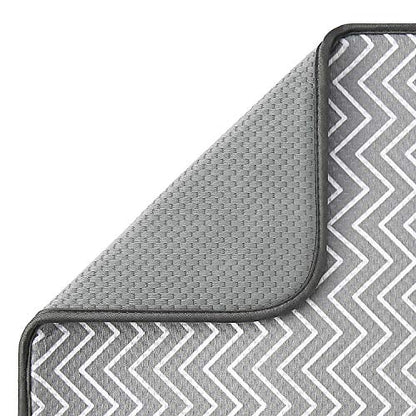 SUBEKYU Dish Drying Mat for Kitchen Counter, Microfiber Absorbent Dishes Drainer/Rack Pads under Sink, 19.6 by 16.1 inches, Set of 2, Grey, Ripple - color: Ripple 2P 19.6*16.1
