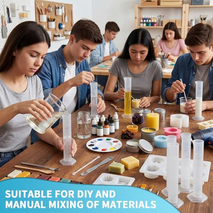Xuhal 30 Pack 100ml Transparent Plastic Graduated Cylinder Bulk, Measuring Cylinder Set 2-sided Marking Clear Plastic Lab Cylinders Science Measuring Cylinders Spour Spout for Science Laboratory Use