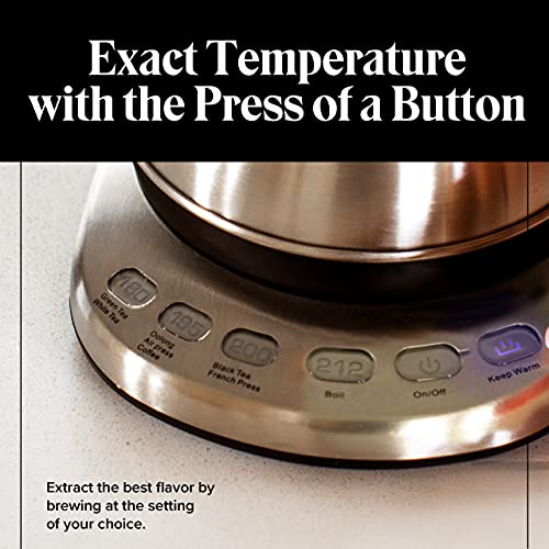 Gooseneck Electric Kettle with Temperature Control - 0.8L Stainless Steel & BPA Free Plastic - Custom Temp Presets for Teas & Coffee - Keep Warm Option - style: Temperature Control & Presets