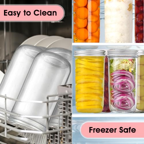 32oz Wide Mouth Mason Jars 2-Pack with Airtight Lids, Glass Canning Jars for Meal Prep, Overnight Oats, Jam & Food Storage, BPA-Free Clear Glass Jars for Canning, Fermenting & DIY Crafts