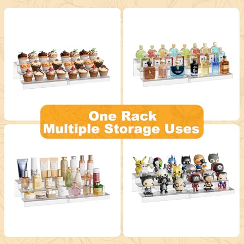 Adjustable Acrylic Can Rack Organizer for Pantry, 3 Tier Expandable Canned Storage Holder, Soda Can Dispenser Shelf Holds Up to 24 Cans, Clear Canned Display for Cabinet & Countertop (Patent Pending)