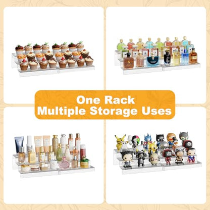 Adjustable Acrylic Can Rack Organizer for Pantry, 3 Tier Expandable Canned Storage Holder, Soda Can Dispenser Shelf Holds Up to 24 Cans, Clear Canned Display for Cabinet & Countertop (Patent Pending)