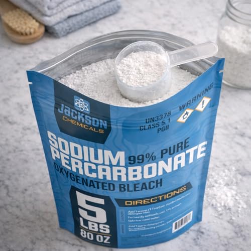 Sodium Percarbonate 5 lb – Chlorine-Free Laundry Booster, Eco-Friendly Stain & Odor Remover, Multipurpose Cleaner - Oxygenated Bleach Powder