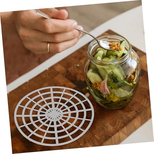 ULTECHNOVO 5pcs Fermenting Weights Round Mesh Press Plates for Kimchi and Pickle Jars Compact Vegetable Press Rack for Flavor Enhancement Easy to Clean Canning Supplies for Sauerkraut and