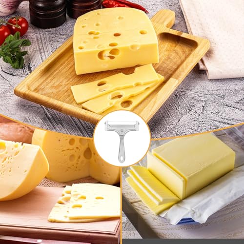 1 Set Cheese Cutter, Stainless Steel Wire Cheese Slicer With 4 Extra Wires, Adjustable Thickness Iron Handheld Cheeses Slicer, Handheld Cheeses Block Cutters for Block Butter Cutter Tools