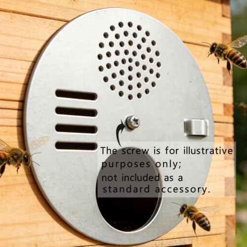 6 PCS Beekeeping Tools Beehive Round Entrance Gates - 4.92”(12.5cm) Diameter Galvanized Iron Hive Door, 1mm Thick with Ventilated Airflow Holes for Beehive Boxes & Beekeeping Supplies
