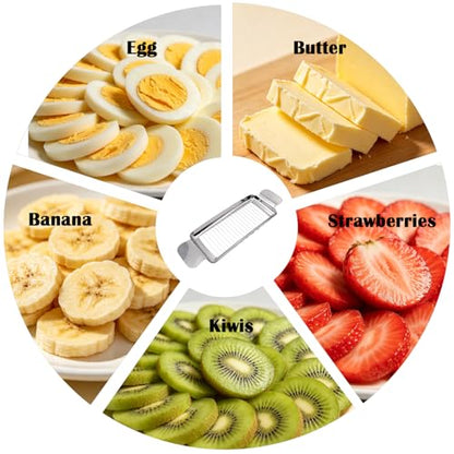 NOVANO Stainless Steel Cheese & Butter Slicer | Multipurpose Food Slicer, Ergonomic Handle Design, Uniform Slicing, Portable Grip