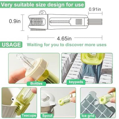 4 in 1 Cup Lid Cleaning Brush - Multifunctional Water Bottle Crevice Cleaning Brush, Portable Cup Lid Brush, Home Kitchen Crevice Brush Tools for Tiny Cup Lid Detail, Bottle Tight Spaces Cup (3 PCS) - color: Orange, Blue, Green(3pcs)