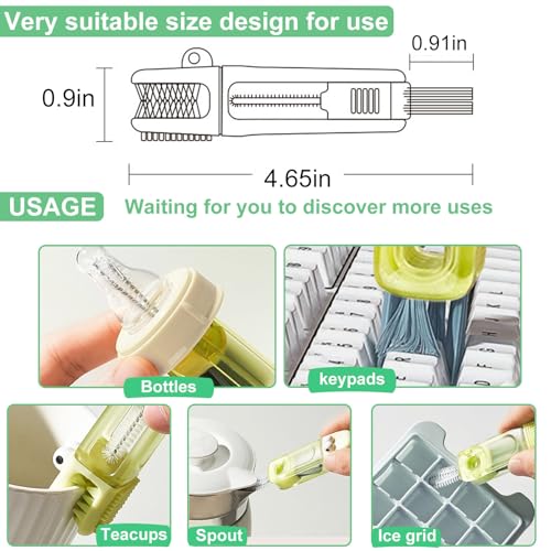 4 in 1 Cup Lid Cleaning Brush - Multifunctional Water Bottle Crevice Cleaning Brush, Portable Cup Lid Brush, Home Kitchen Crevice Brush Tools for Tiny Cup Lid Detail, Bottle Tight Spaces Cup (3 PCS) - color: Orange, Blue, Green(3pcs)