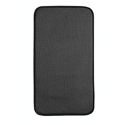iDesign Fabric Mini Kitchen Countertop Dish Drying Mat, Black | Absorbent - color: Black, size: 9" x 18"