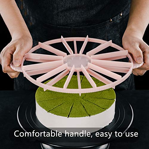 Round Slice & Pie Slicer, Cake Divider, Cheesecake Cutter, Double Sided Portion Marker, 14 or 16 Slices - Works for Cakes Up To 16-Inches Diameter - size: 3.9"