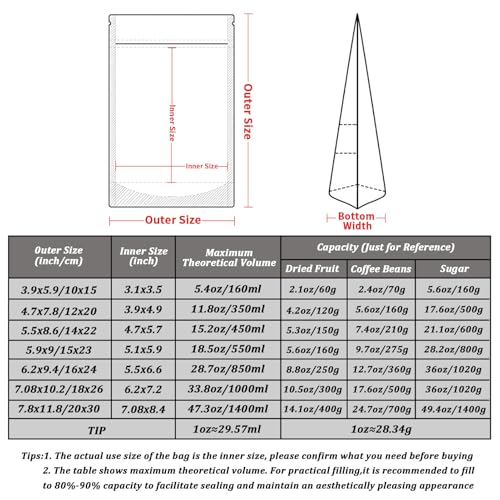 100 PCS Resealable Bags, Stand Up Kraft Paper Bags with Matte Window, Zipper Lock Food Storage Bags for Small Business and Home, 7.8x11.8 Inch Reusable Sealable Bags for Packaging - Black - color: Black,7.87*11.81 inches