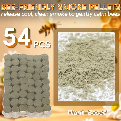 2 Pack Bee Smoker with Pellets, Stainless Steel Bee Hive Smoker with Heat Shield for Beekeeper Daily Beehives Check Easier